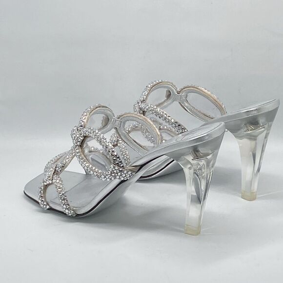 Valentino Garavani Chain 1967 embellished heel sandals size 37.5 - Picture 8 of 14